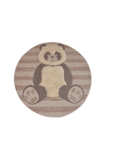 Παιδικό Χαλί 4 Εποχών Navajo Kids Beige Panda - Στρόγγυλο 160Φ