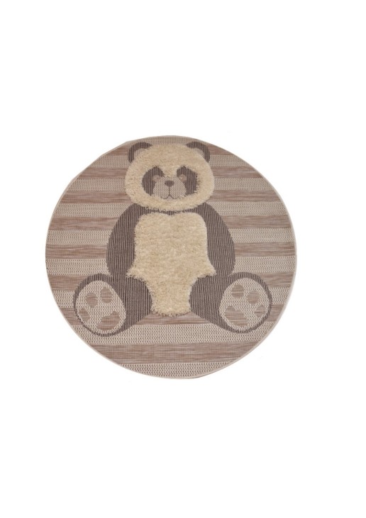 Παιδικό Χαλί 4 Εποχών Navajo Kids Beige Panda - Στρόγγυλο 160Φ