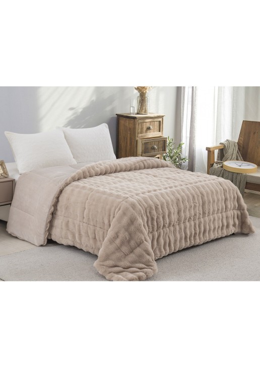 ΚΟΥΒΕΡΤΟΠΑΠΛΩΜΑ ΓΟΥΝΑ/FLANNEL ΥΠΕΡΔΙΠΛΟ 220X240 ADAM HOME (910) TAUPE