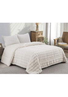 ΚΟΥΒΕΡΤΟΠΑΠΛΩΜΑ ΓΟΥΝΑ/FLANNEL ΜΟΝΟ 160X220 ADAM HOME (910) WHITE