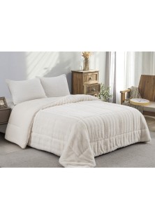 ΚΟΥΒΕΡΤΟΠΑΠΛΩΜΑ ΓΟΥΝΑ/FLANNEL ΜΟΝΟ 160X220 ADAM HOME (920) WHITE