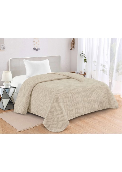 ΚΟΥΒΕΡΛΙ MICROFIBER ΜΟΝΟ 160X240 ADAM HOME GLORIA CREAM