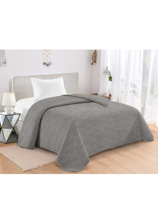 ΚΟΥΒΕΡΛΙ MICROFIBER ΜΟΝΟ 160X240 ADAM HOME GLORIA GREY