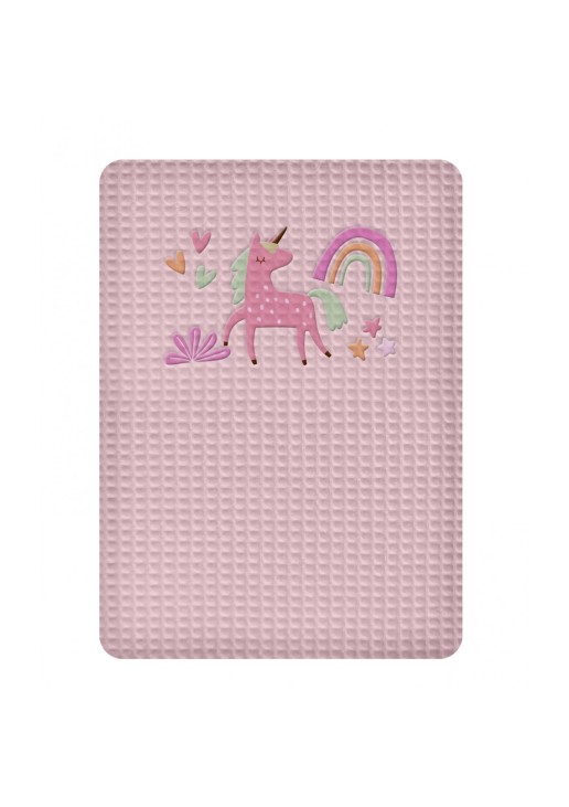 ΚΟΥΒΕΡΤΑ ΠΙΚΕ ΑΓΚΑΛΙΑΣ 80X110 ADAM HOME UNICORN OPAL ROSE