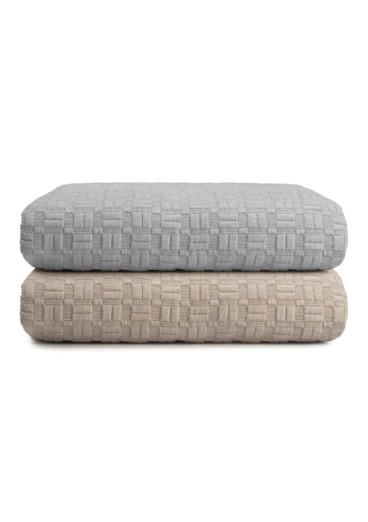 ΚΟΥΒΕΡΤΑ ΖΑΚΑΡ KING SIZE MATLASSE ROMVIA 260X270 BEIGE (360 gsm)