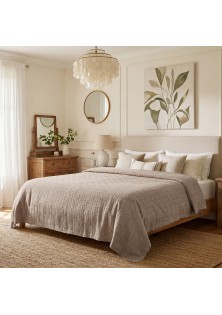ΚΟΥΒΕΡΤΑ ΖΑΚΑΡ ΥΠΕΡΔΙΠΛΗ MATLASSE ROMVIA 230X270 BEIGE (360 gsm)