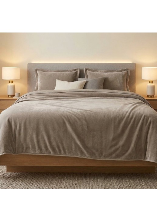 ΚΟΥΒΕΡΤΑ ΙΣΠΑΝΙΑΣ ΥΠΕΡΔΙΠΛΗ 220Χ240 BELPLA STER PLAIN TAUPE(55)