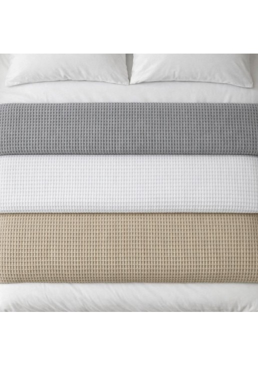 ΚΟΥΒΕΡΤΑ ΠΙΚΕ SANFORIZED KING SIZE 240Χ255 ADAM HOME - Grey