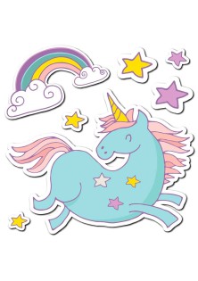 Unicorns Princess αυτοκόλλητα με μήνυμα τοίχου M ANGO