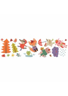 Autumn Animals διπλής όψης αυτοκόλλητα για τζάμι ή τοίχο L ANGO
