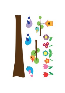 Tree With Flowers αυτοκόλλητα τοίχου XL ANGO