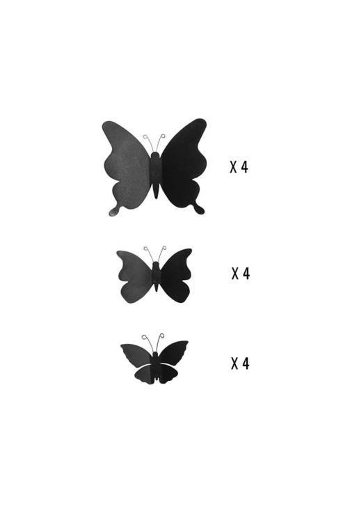 Black Butterflies 3D πολυπροπυλενίου ANGO