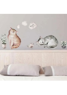 Watercolour Cats αυτοκόλλητα τοίχου βινυλίου M ANGO