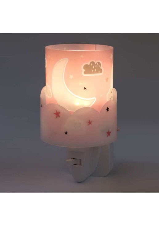 Moon Pink παιδικό φωτιστικό νύκτας πρίζας LED ANGO