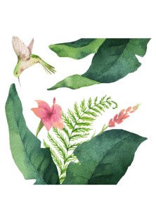 Tropical Flowers αυτοκόλλητα βινυλίου για τζάμι ANGO