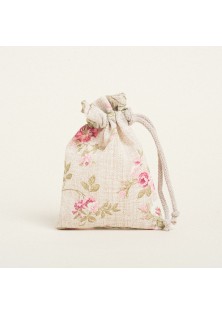 Beauty Home ΠΟΥΓΚΙ ΜΕ ΚΟΡΔΟΝΙ 12 x 17 cm ΦΛΟΡΑΛ VINTAGE ΜΠΕΖ ΦΟΝΤΟ