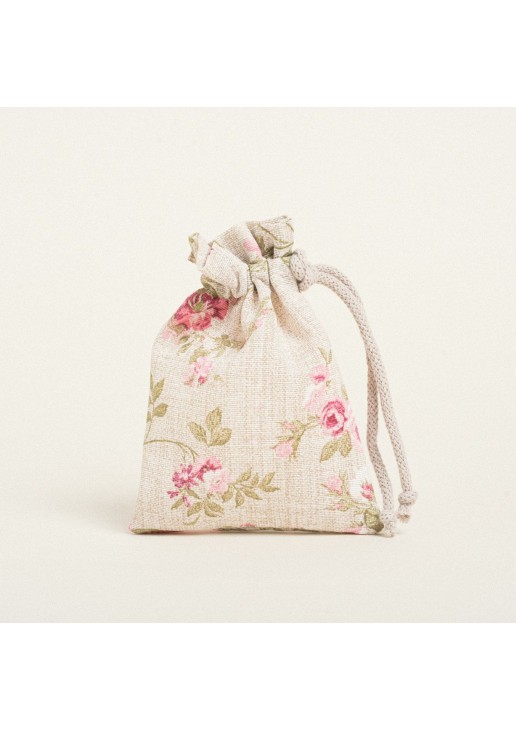 Beauty Home ΠΟΥΓΚΙ ΜΕ ΚΟΡΔΟΝΙ 12 x 17 cm ΦΛΟΡΑΛ VINTAGE ΜΠΕΖ ΦΟΝΤΟ