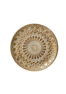 Beauty Home ΠΙΑΤΕΛΑ ΜΕΤΑΛΛΙΚΗ ΧΡΥΣΟ ΑΝΤΙΚΕ ΑΝΑΓΛΥΦΗ 38 cm