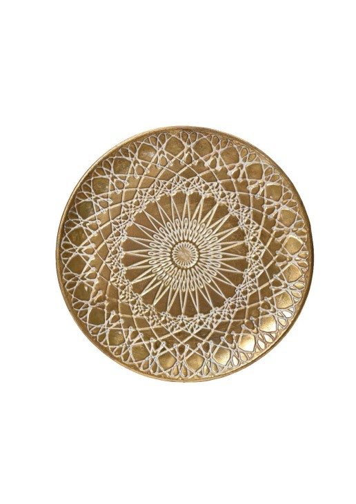 Beauty Home ΠΙΑΤΕΛΑ ΜΕΤΑΛΛΙΚΗ ΧΡΥΣΟ ΑΝΤΙΚΕ ΑΝΑΓΛΥΦΗ 38 cm