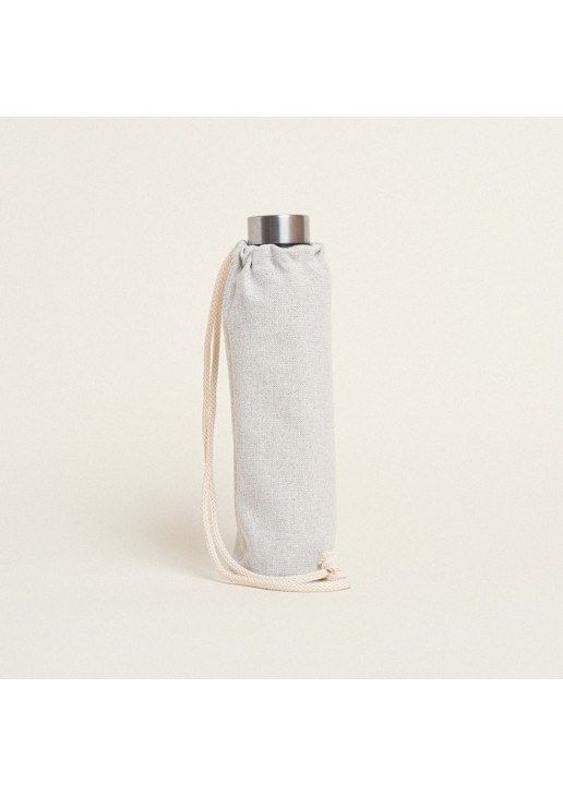 Beauty Home ΘΗΚΗ ΓΙΑ ΜΠΟΥΚΑΛΙ ΜΕ ΚΟΡΔΟΝΙ 22 x 12 cm ΓΚΡΙ ΑΣΗΜΙ LUREX