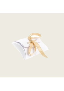 Beauty Home 10 ΧΑΡΤΙΝΑ ΛΕΥΚΑ ΚΟΥΤΑΚΙΑ ΜΕ ΣΑΤΕΝ ΚΟΡΔΕΛΑ 10×7,5×2,5cm