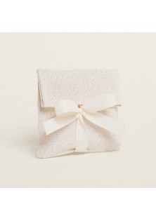 Beauty Home ΠΟΥΓΚΙ ΜΕ ΚΟΡΔΕΛΑ 12 x 17 cm ΕΚΡΟΥ ΧΡΥΣΟ LUREX