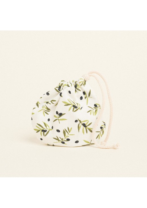 Beauty Home ΠΟΥΓΚΙ ΟΒΑΛ ΜΕ ΚΟΡΔΟΝΙ 13 x 14 cm ΜΙΚΡΕΣ ΕΛΙΕΣ ΛΕΥΚΟ ΦΟΝΤΟ 140 CM