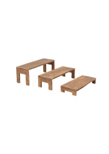 Beauty Home 3 Ξύλινες Βάσεις Παρουσίασης 51x18x19 / 47x18x13 / 43x18x6,5 CM
