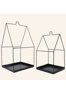 Beauty Home ΜΕΤΑΛΛΙΚΟ ΣΠΙΤΙ ΣΕΤ 2 ΤΜΧ 20 x 20 x 38 cm , 25 x 25 x 49