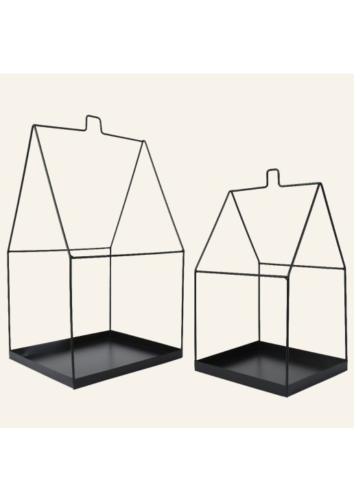 Beauty Home ΜΕΤΑΛΛΙΚΟ ΣΠΙΤΙ ΣΕΤ 2 ΤΜΧ 20 x 20 x 38 cm , 25 x 25 x 49