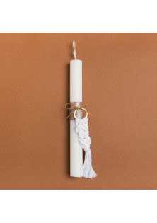 Beauty Home ΛΑΜΠΑΔΑ 25cm ΜΑΚΡΑΜΕ ΜΠΡΕΛΟΚ ΛΕΥΚΟ ΜΕ ΦΙΟΓΚΟ ΣΕ ΣΥΣΚΕΥΑΣΙΑ ΔΩΡΟΥ