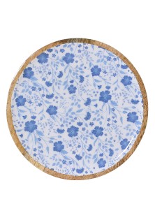 Beauty Home Δίσκος απο ξύλο Μάνγκο με Λουλούδια 20cm