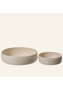 Beauty Home Μπώλ Εκρού Σετ 2 ΤΜΧ 22 x 5,5 cm , 13,5 x 5 cm