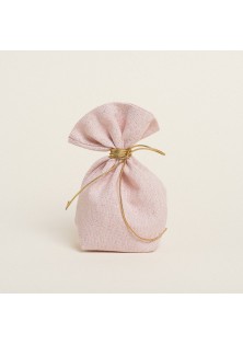 Beauty Home ΠΟΥΓΚΙ ΜΕ ΒΑΣΗ 8 x 12 cm ΡΟΖ ΧΡΥΣΟ LUREX