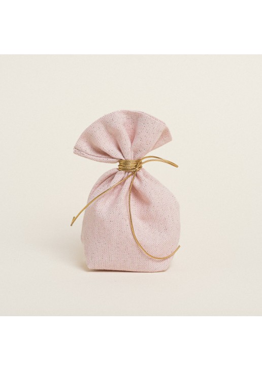 Beauty Home ΠΟΥΓΚΙ ΜΕ ΒΑΣΗ 8 x 12 cm ΡΟΖ ΧΡΥΣΟ LUREX