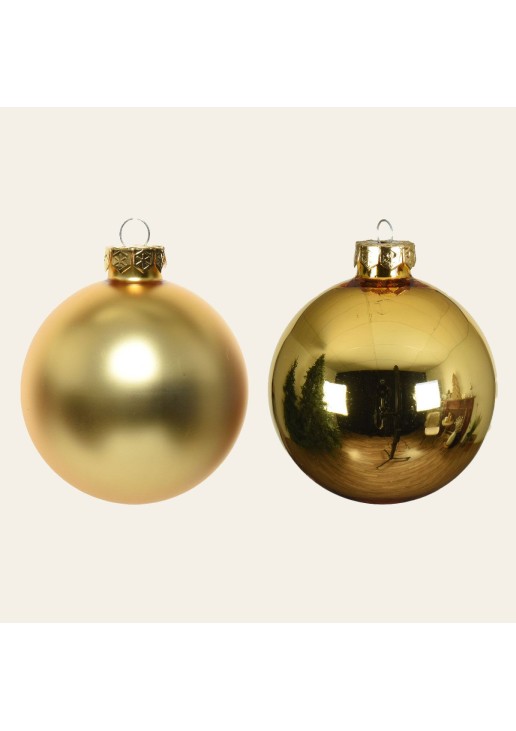 Beauty Home ΓΥΑΛΙΝΕΣ ΜΠΑΛΕΣ ΧΡΥΣΕΣ 10 CM ΣΕΤ 6 ΤΜΧ