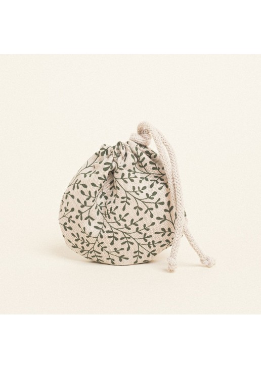 Beauty Home ΠΟΥΓΚΙ ΟΒΑΛ ΜΕ ΚΟΡΔΟΝΙ 13 x 14 cm ΠΡΑΣΙΝΑ ΚΛΑΔΑΚΙΑ