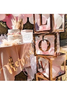 Beauty Home ΑΥΤΟΚΟΛΛΗΤΑ ΡΟΖ ΧΡΥΣΟ LOVE 15 CM