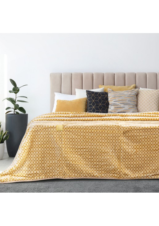 Κουβέρτα μονόχρωμη υπέρδιπλη Art 11000 σε 6 αποχρώσεις 220x240 Κίτρινο Beauty Home