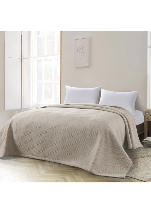Beauty Home Κουβέρτα ζακάρ King Size Point Art 11175 260x270 Άμμου