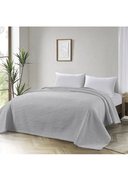 Beauty Home Κουβέρτα ζακάρ King Size Frame Art 11176 260x270 Γκρι