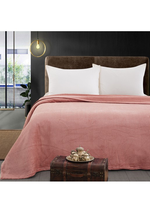 Beauty Home Κουβέρτα μονόχρωμη υπέρδιπλη Fleece Art 11551 220x240 Ροδακινί