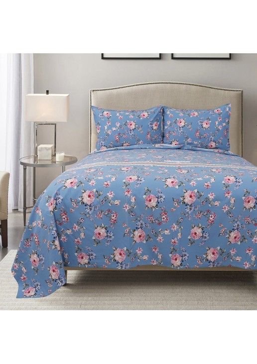 Beauty Home Σετ σεντόνια Cotton Brushed υπέρδιπλα Sheraton Art 12003 230x260 Εμπριμέ