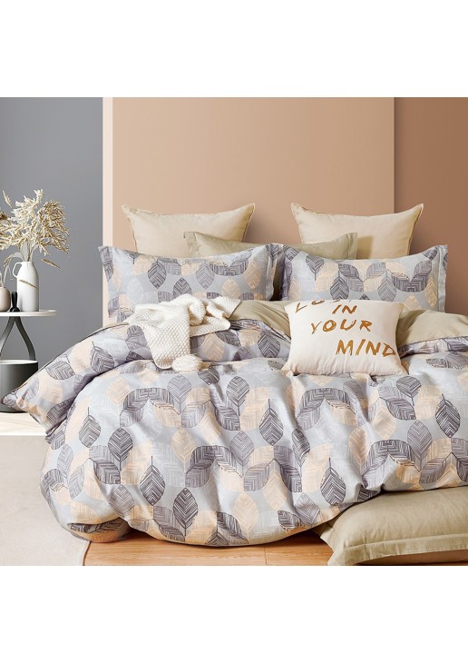 Beauty Home Σετ σεντόνια υπέρδιπλα με λάστιχο Art 12144 Annie 165x200+30 Γκρι,Μπεζ