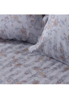 Beauty Home Σετ κουβερλί υπέρδιπλο Art 12212 Jasmine 100% Βαμβακοσατέν 300tc 220x240 Γκρι