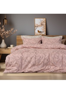 Beauty Home Σετ κουβερλί υπέρδιπλο Art 12214 Flora 100% Βαμβακοσατέν 300tc 220x240 Σομόν