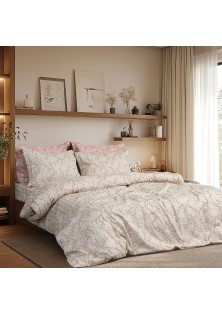 Beauty Home Σετ κουβερλί υπέρδιπλο Art 12215 Nova 100% Βαμβακοσατέν 300tc 220x240 Άμμου