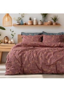 Beauty Home Σετ κουβερλί υπέρδιπλο Art 12210 Indra 100% Βαμβακοσατέν 300tc 220x240 Σάπιο μήλο