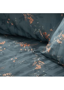 Beauty Home Σετ κουβερλί υπέρδιπλο Art 12217 Gemini 100% Βαμβακοσατέν 300tc 220x240 Κυπαρισσί