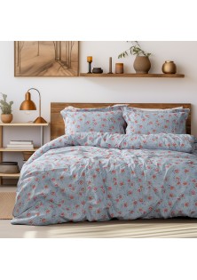 Beauty Home Σετ κουβερλί υπέρδιπλο Art 12219 Ivy 100% Βαμβακοσατέν 300tc 220x240 Γκρι